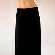 90s Noir Velvet Maxi Skirt (S)