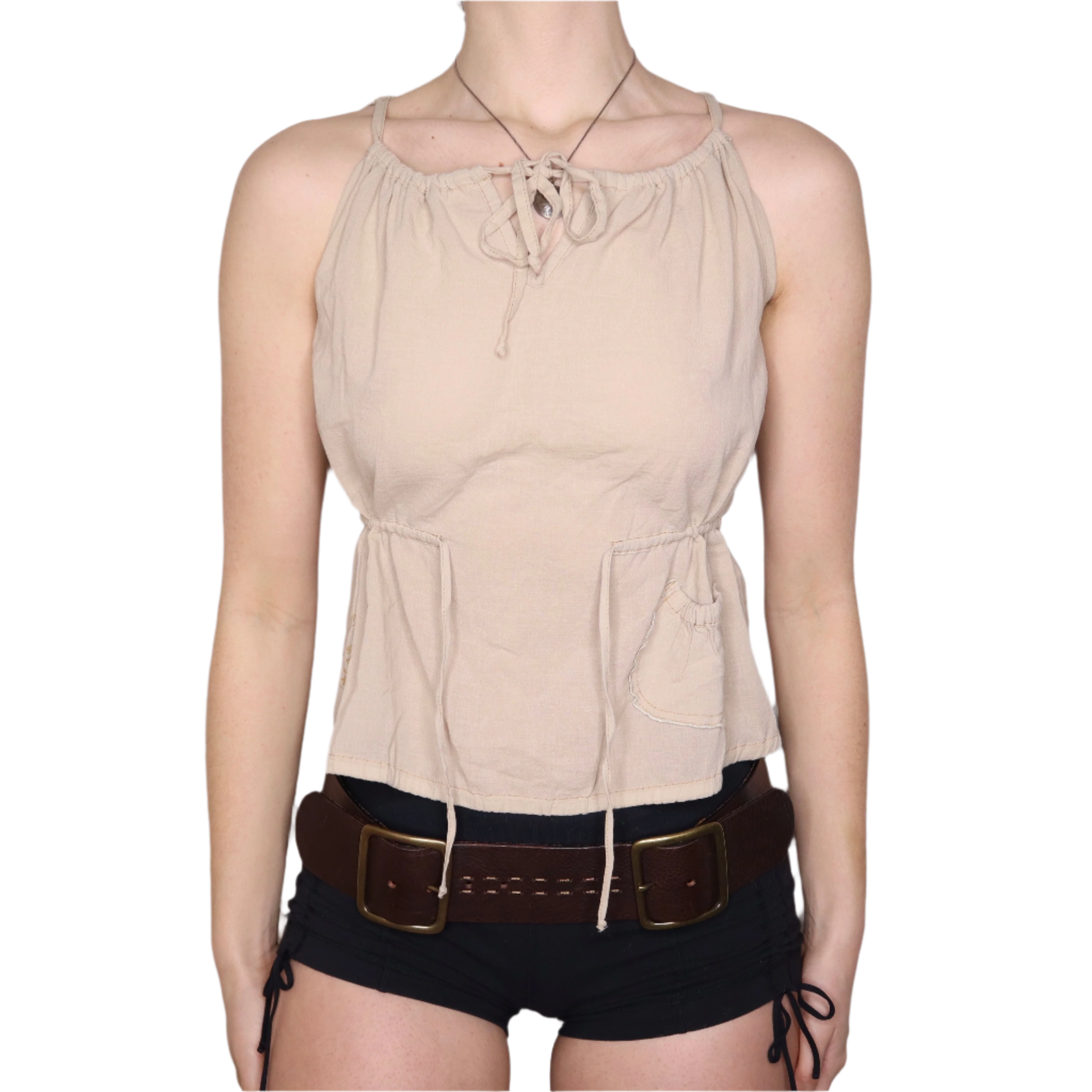 Y2K COP COPINE Tan Tank Top (S/M)