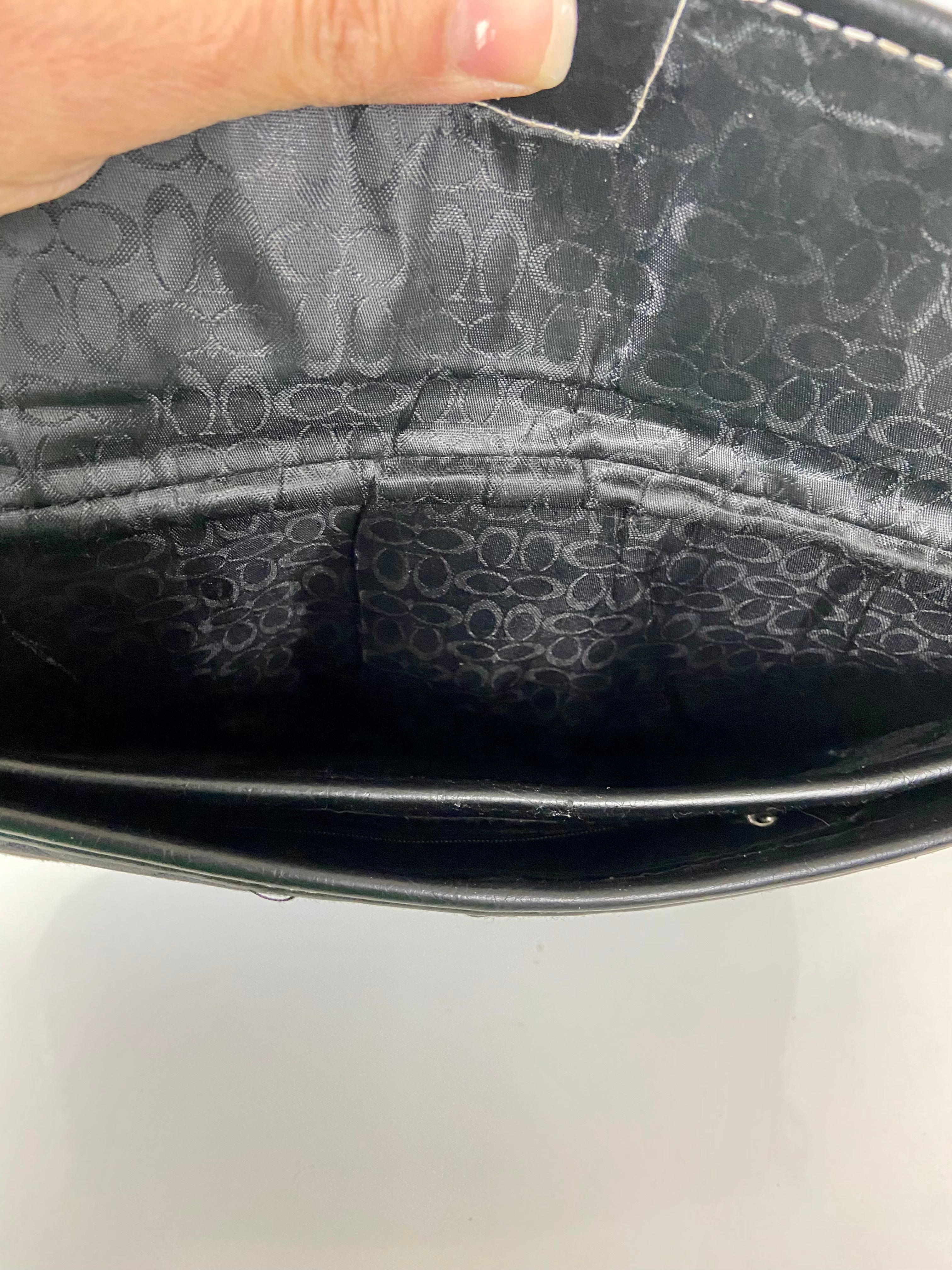 Coach purse with rework metal handles