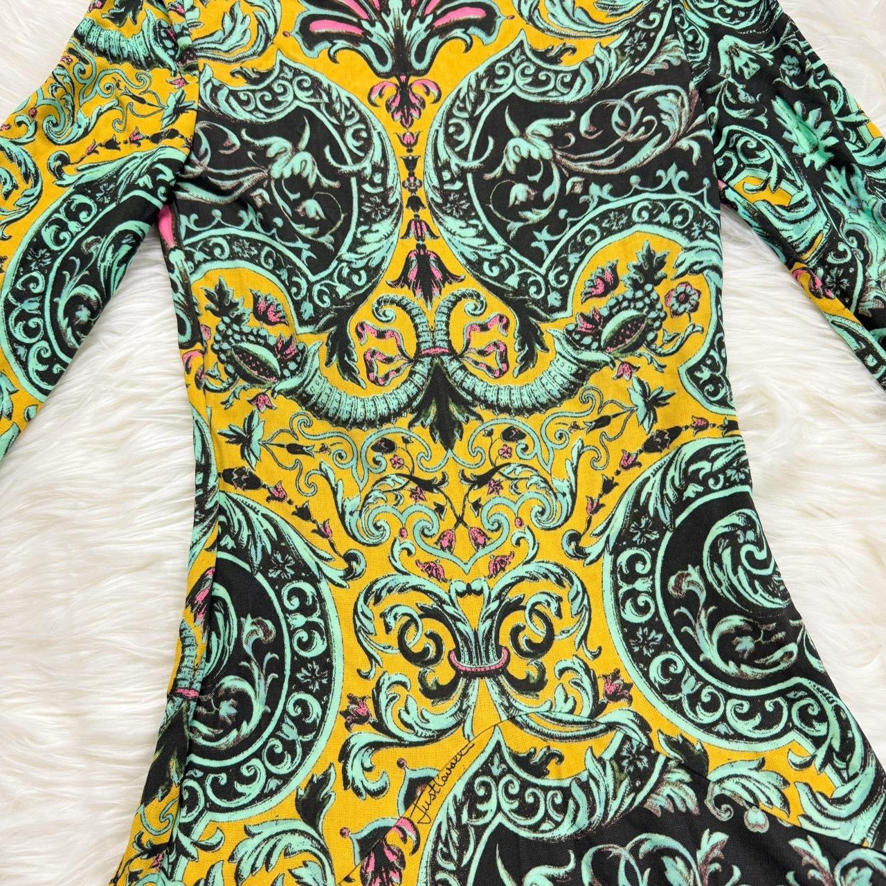 Roberto Cavalli Baroque Floral Dress (XXS)