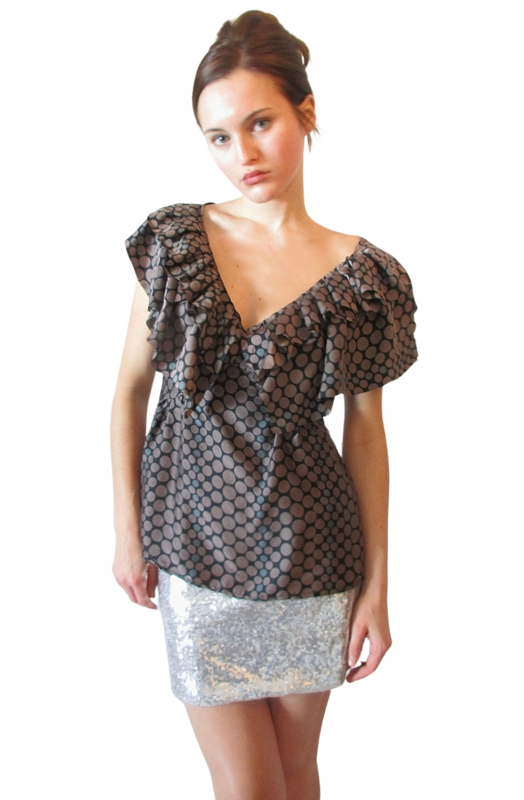 Silk Ruffle Blouse (XS)