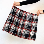Vintage Plaid Lace Up Mini Skirt (S/M)
