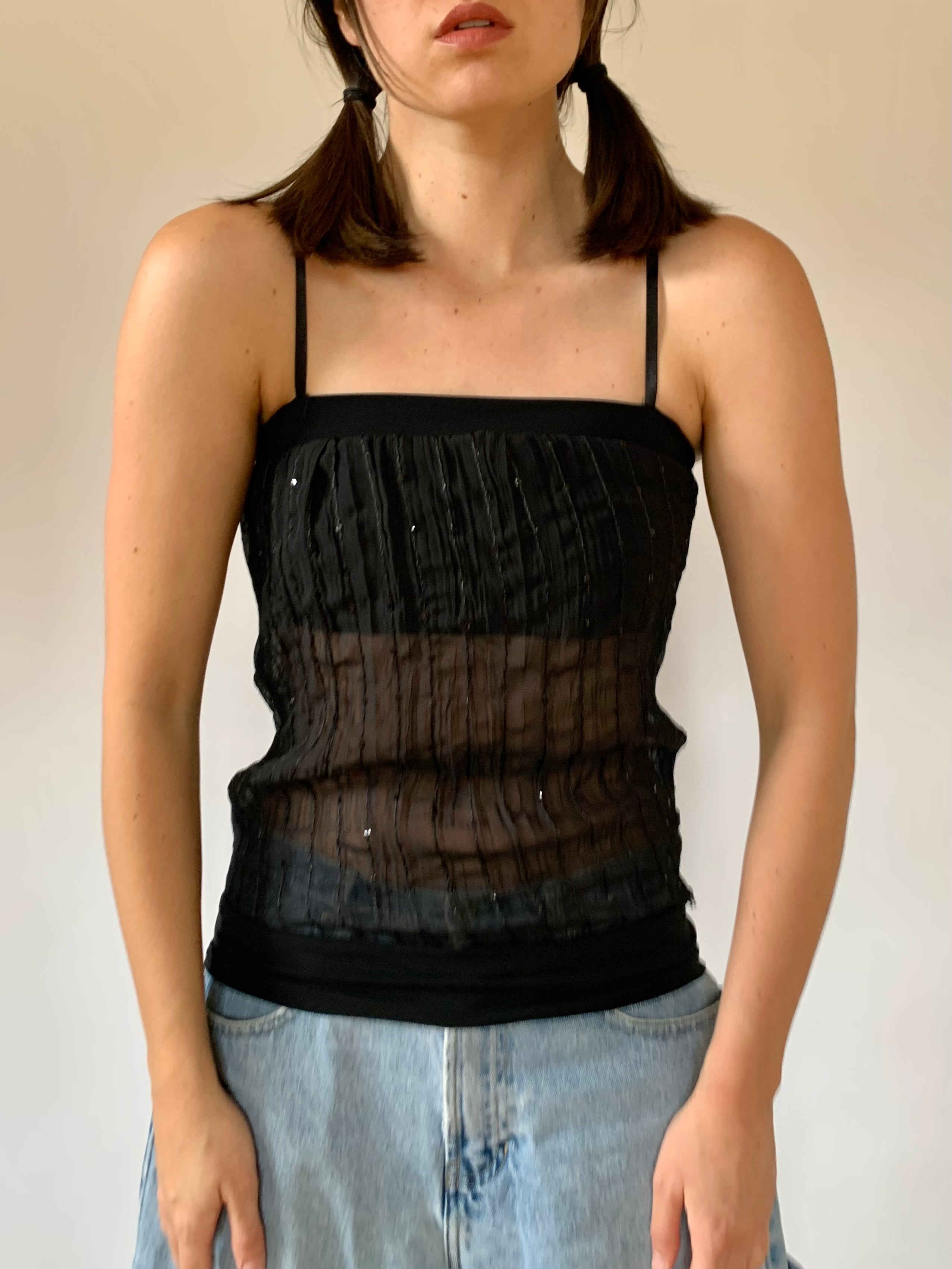 Y2K Noir Cami - XS/S