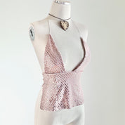 Handmade Sequin Cami Backless Cami Top (S)
