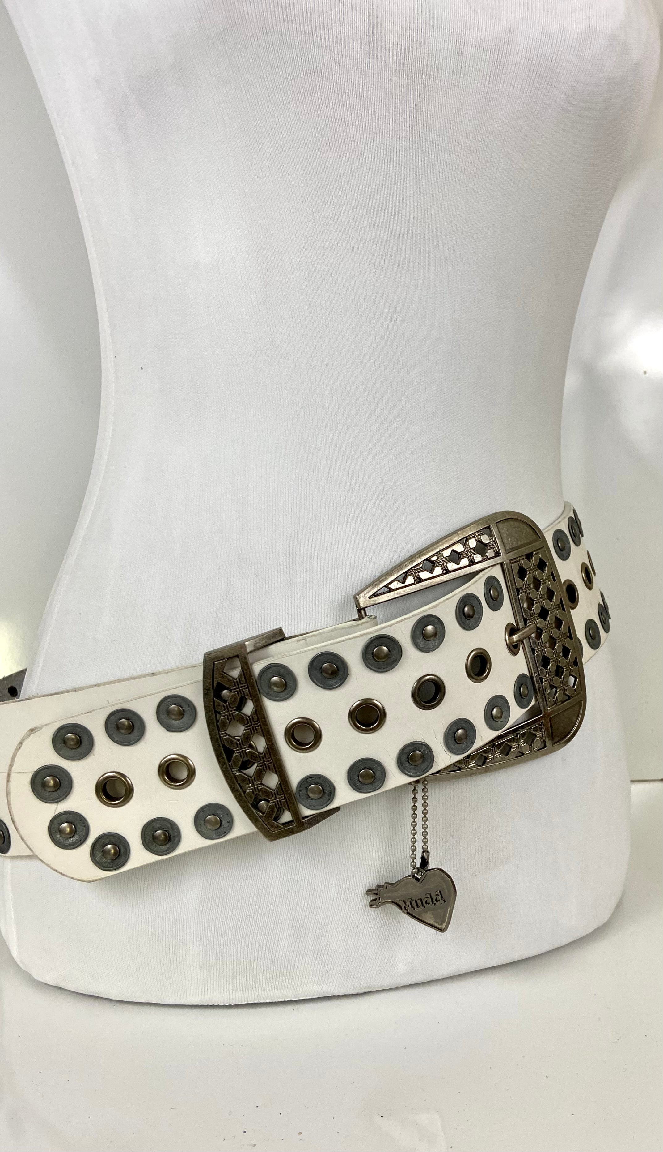 Genuine Mudd Wide White Leather belt