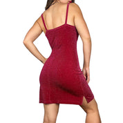 90s Slinky Red Shimmer Dress (S/M)