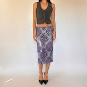 90s Iridescent Paisley Midi Skirt (M)