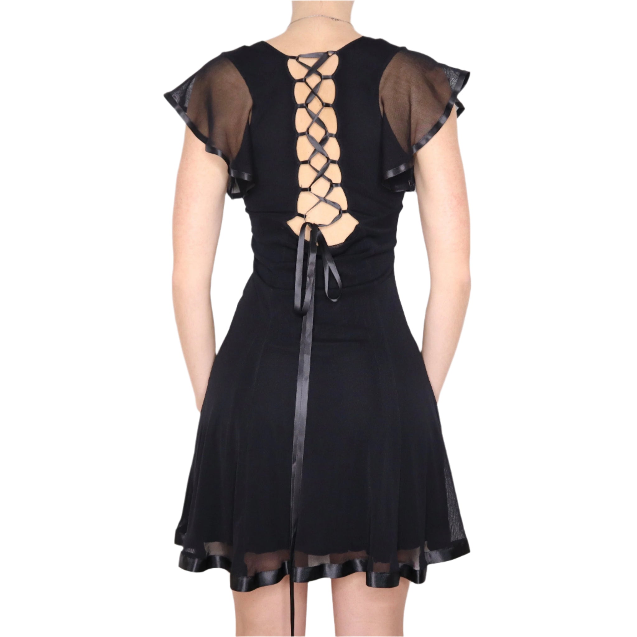 Y2K Italian Black Mini Dress (S) Holy Thrift Y2K Italian Black Mini Dress (S) Holy Thrift
