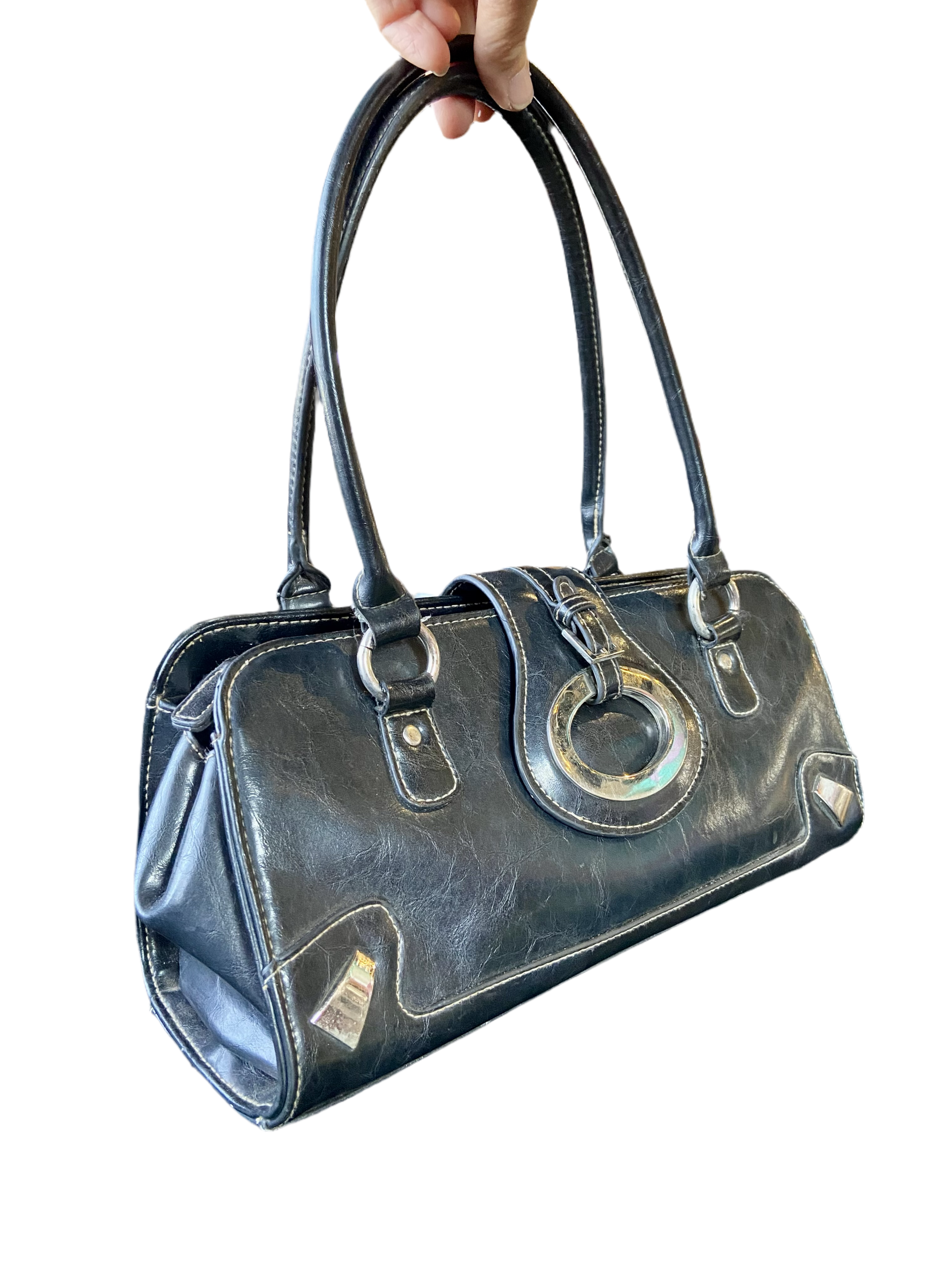 Black Leather Shoulder Bag