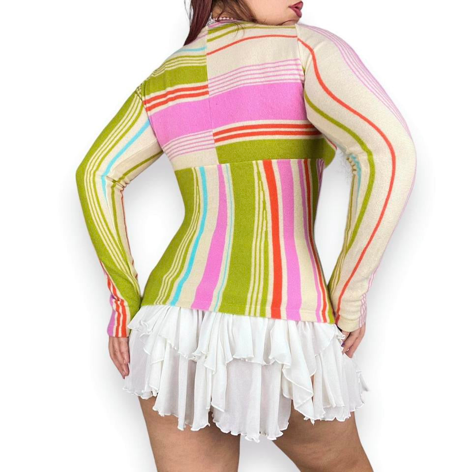 2000s Candy Striped Cashmere Sweater (S)