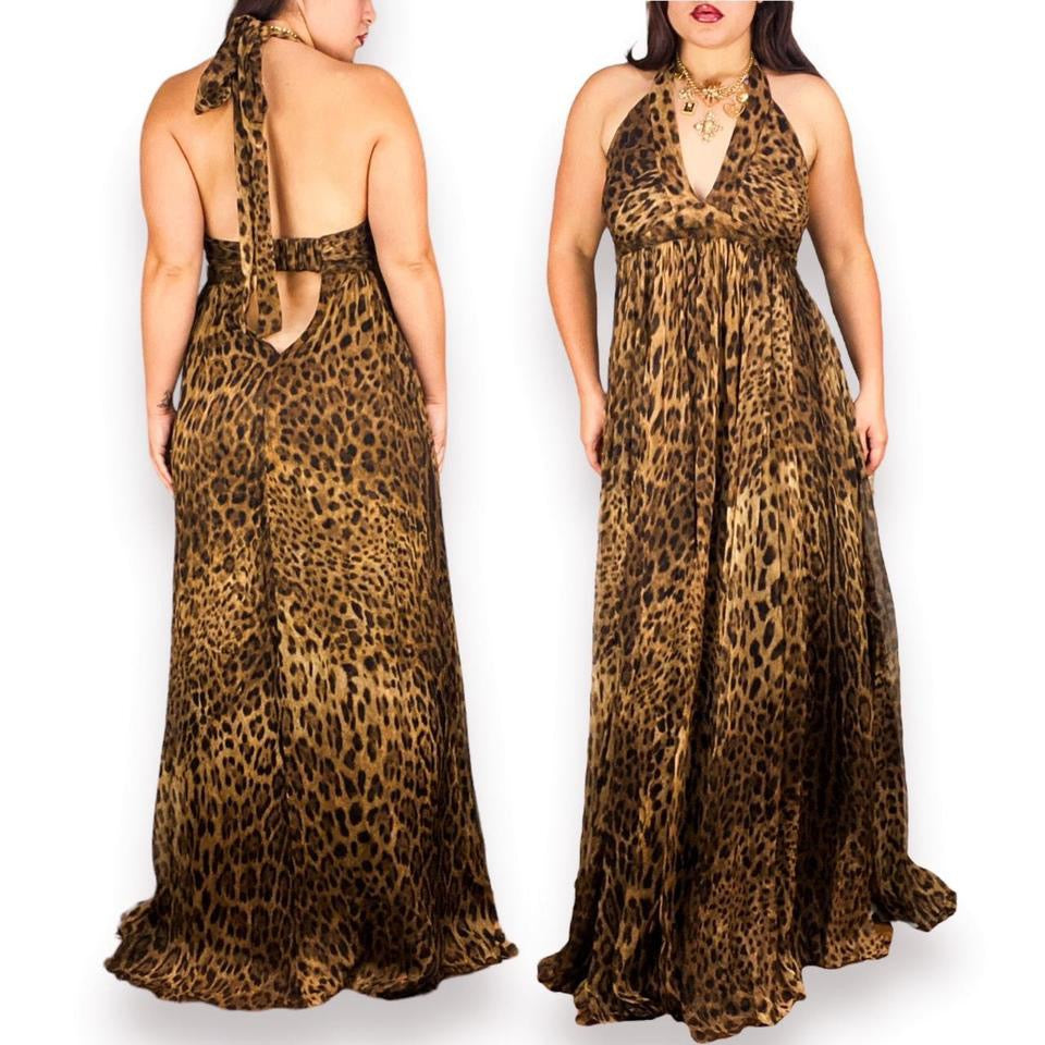 Dolce & Gabbana Silk Leopard Gown (L)
