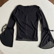 Y2K Bell Sleeve Micro Mesh Top (M)