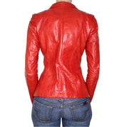 Y2K Sexy Fitted Red Italian Leather Jacket (S)