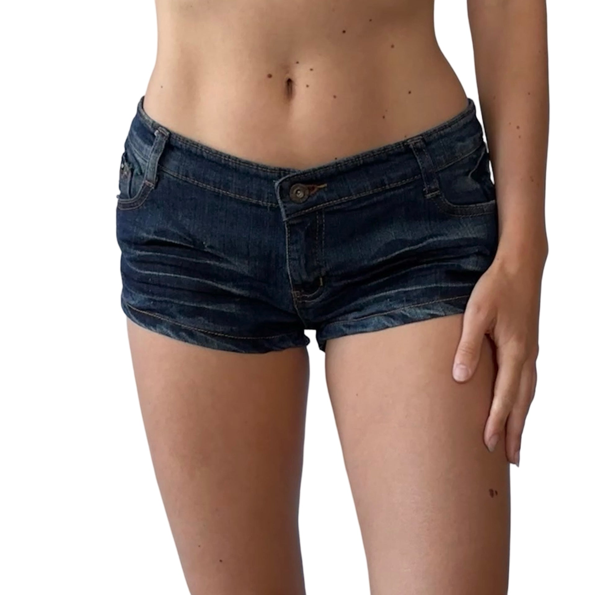 Y2K Denim Micro Shorts (M)