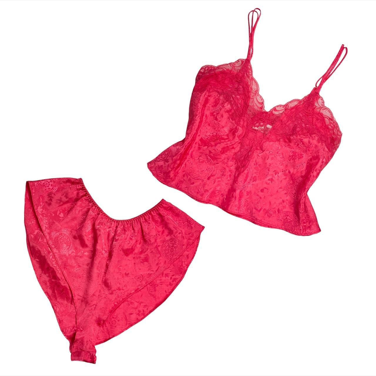 90s VS Embossed Satin Lounge Set (S)