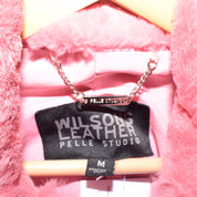 Pink Genuine Rabbit Fur Wilson’s Leather Jacket (M)