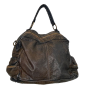 Vintage Italian Large Leather Hand Bag
