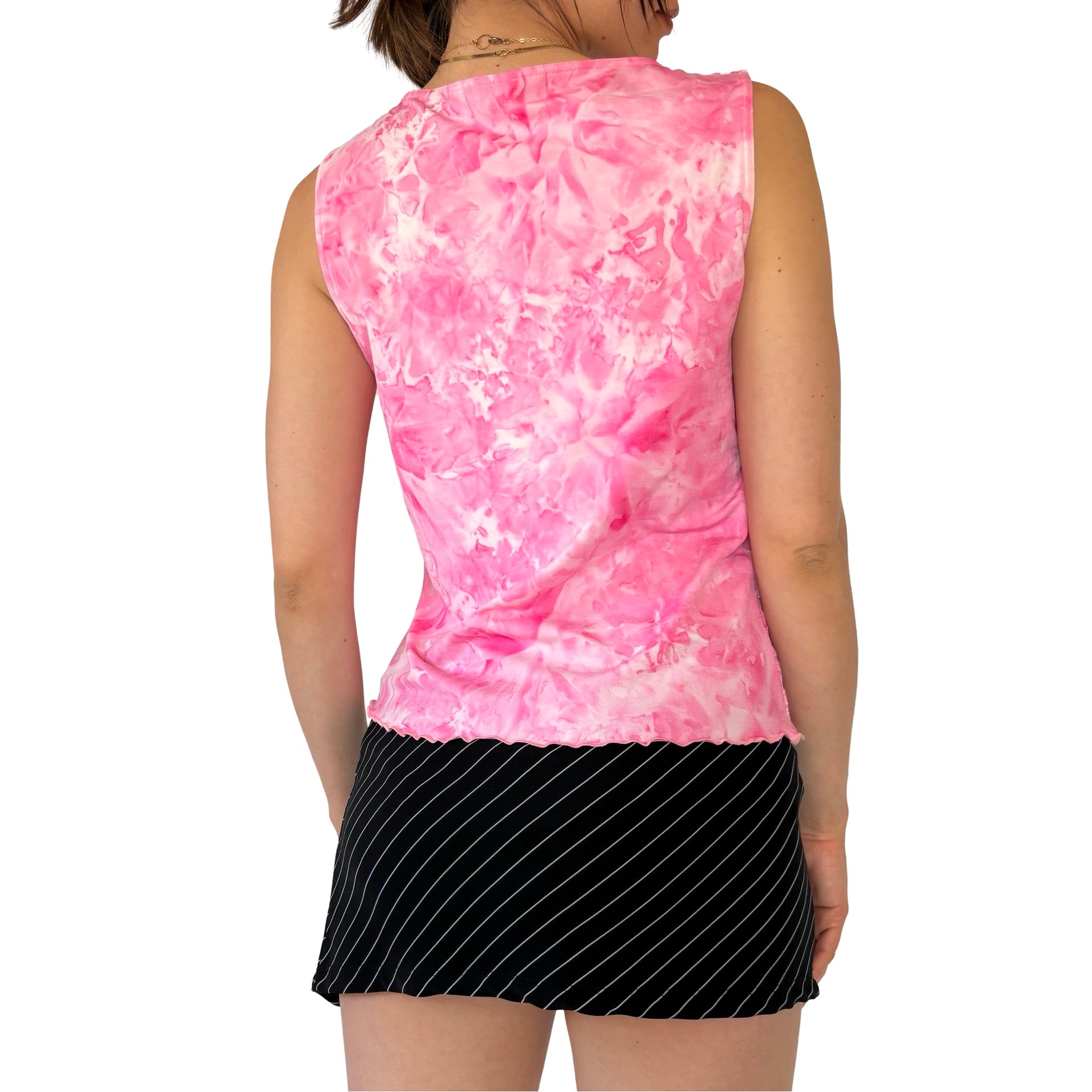 Y2K Pink Squiggle Tank (M)