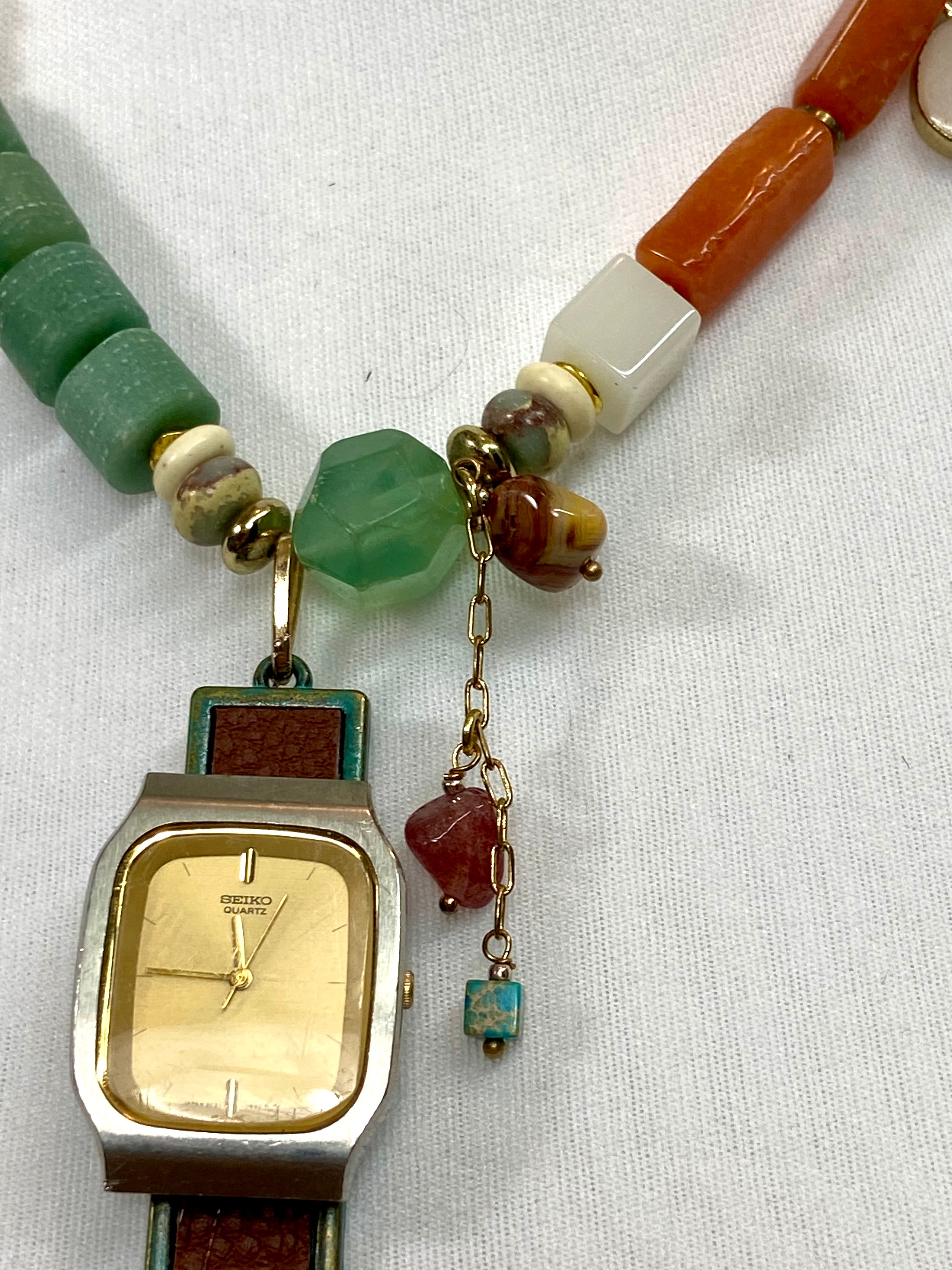 Beads & watch choker