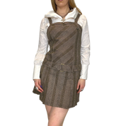 Y2K Grunge Pinafore Pleated Dress (S/M)