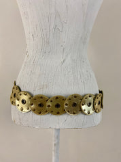 Gold leather waist belt
