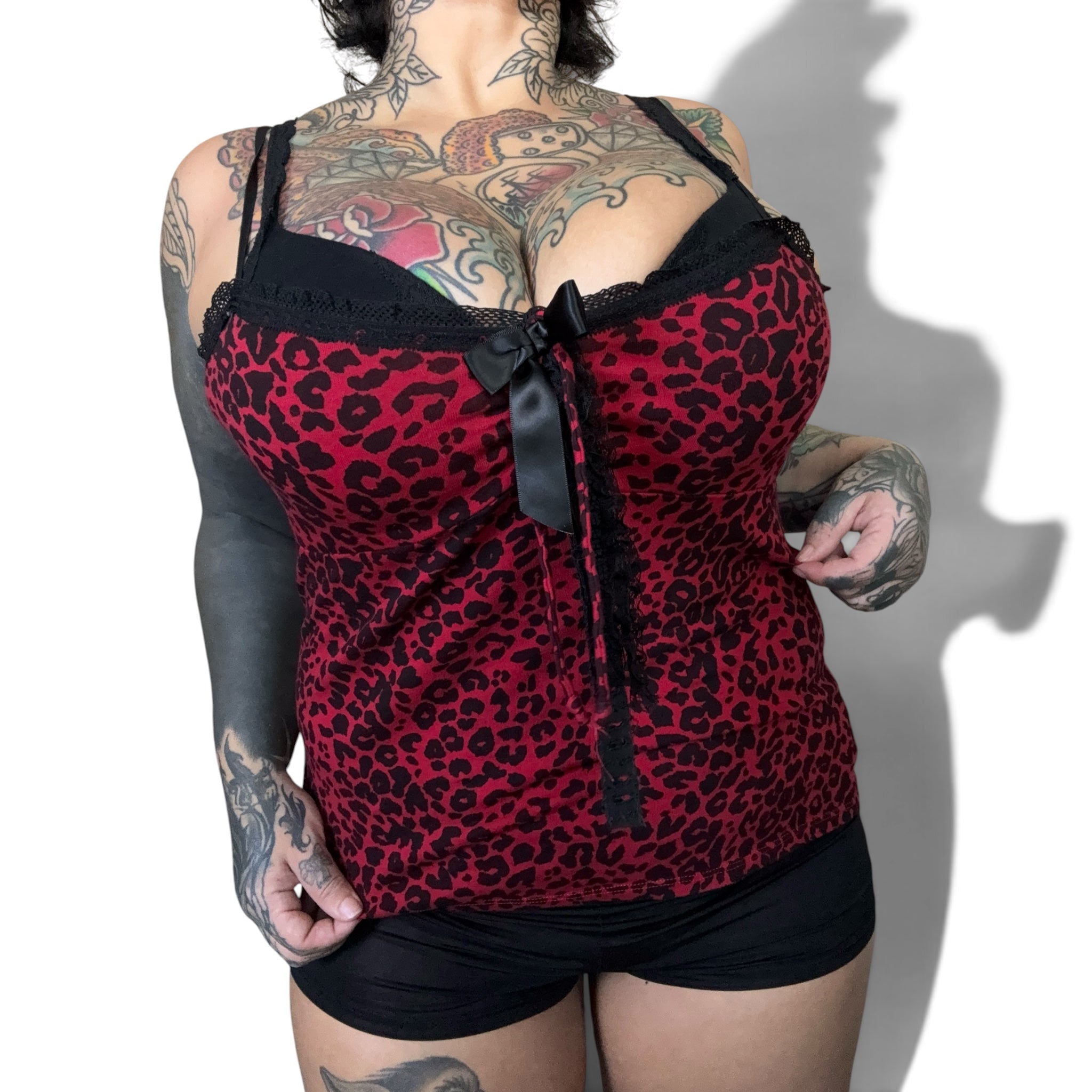 Y2K Jessica Louise leopard lolly cami (L/XL)