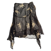 Derhy Leopard Ruched Skirt (XS/S)