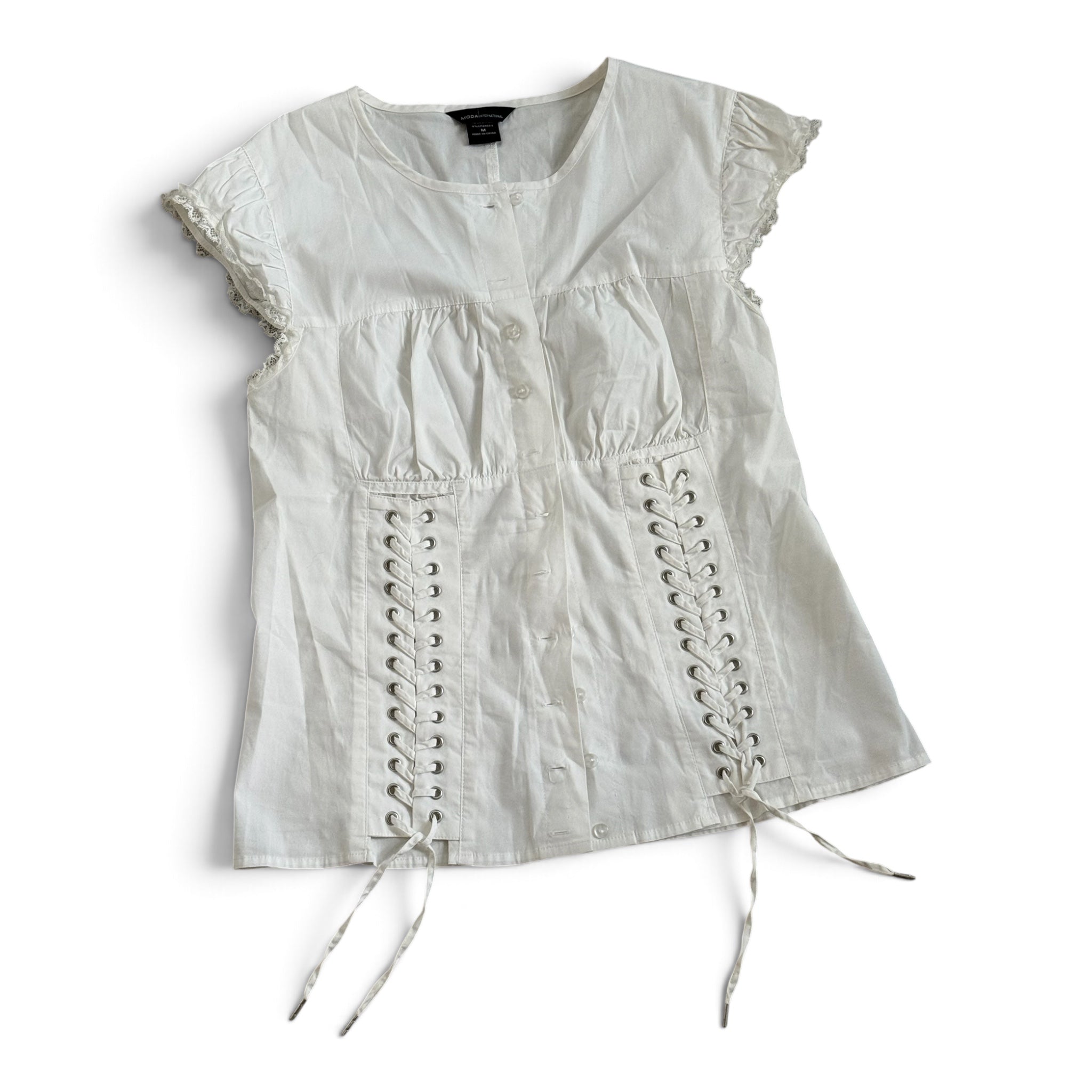 MODA White Corset Blouse (S/M)