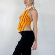 Vintage Striped Polo Halter Top (XS)