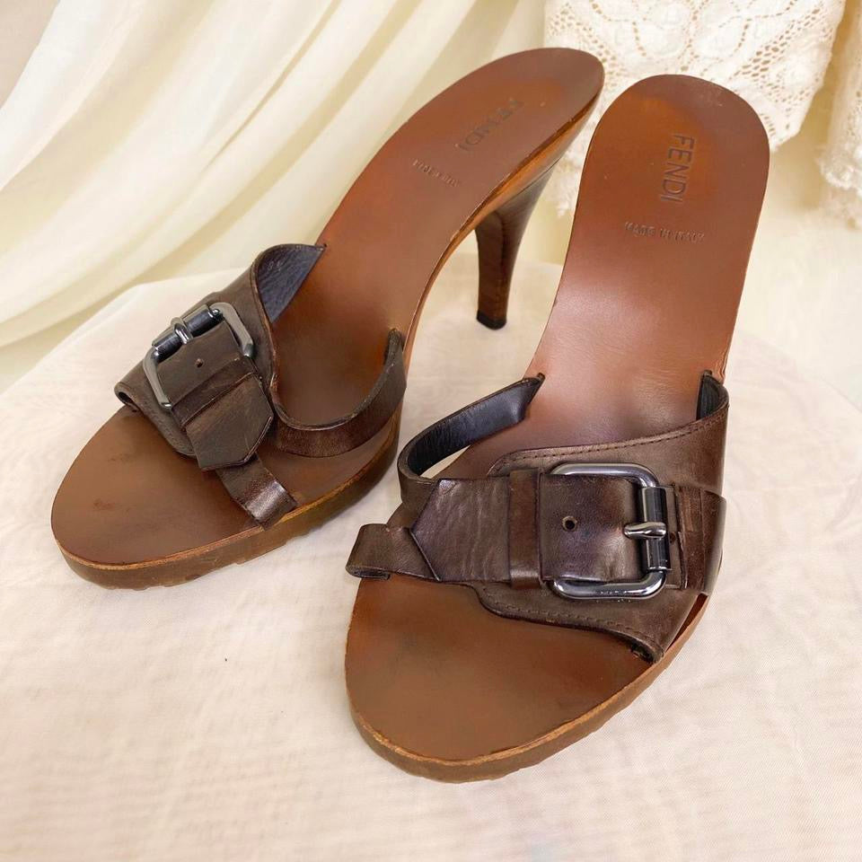 Fendi 2000s Buckle Mules (8.5)