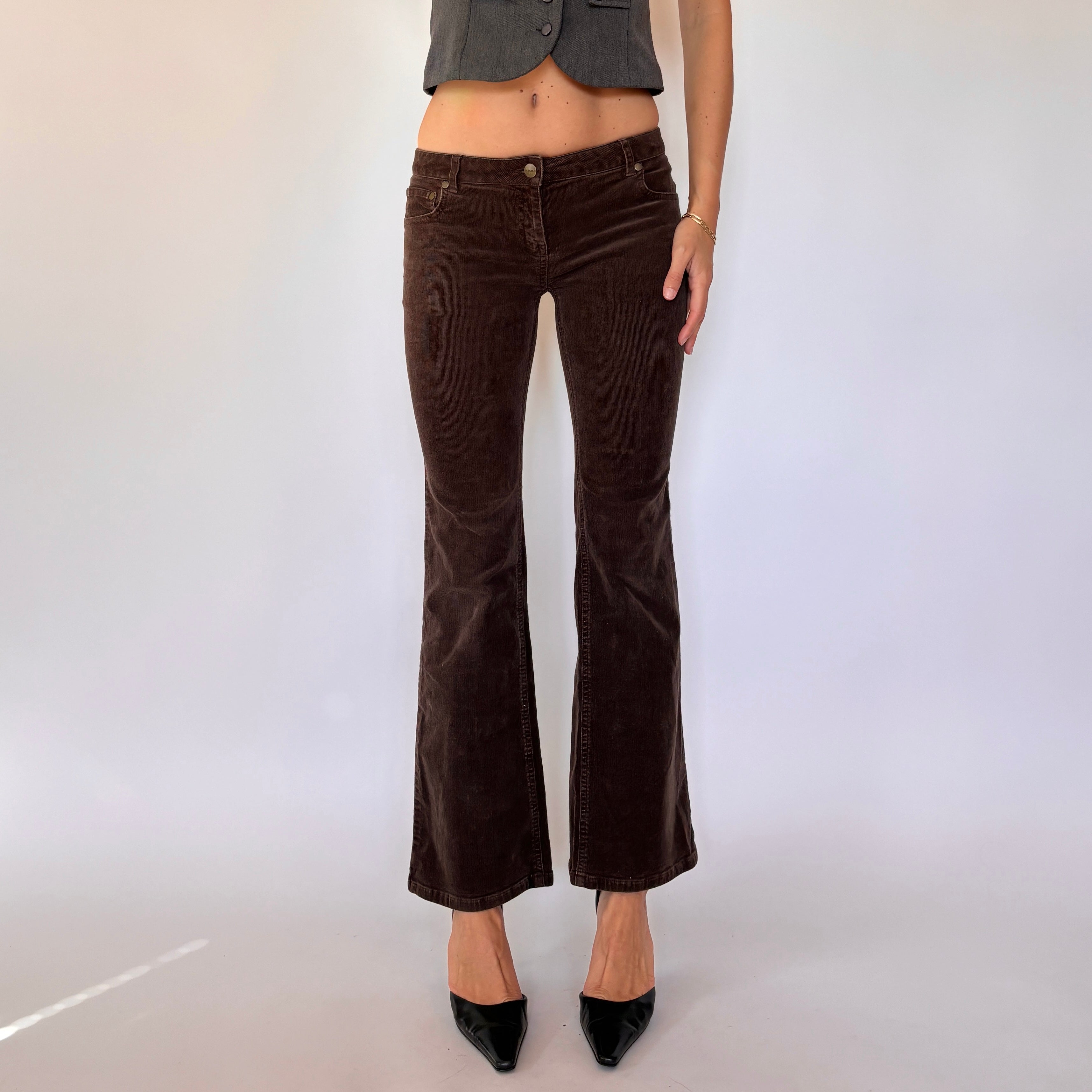 Y2K Low Rise Corduroy Flares (XXS/XS)