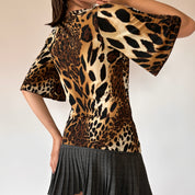 Y2K Slinky Leopard Top (L)