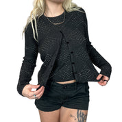 Beaded Wool Cardigan Set (S)