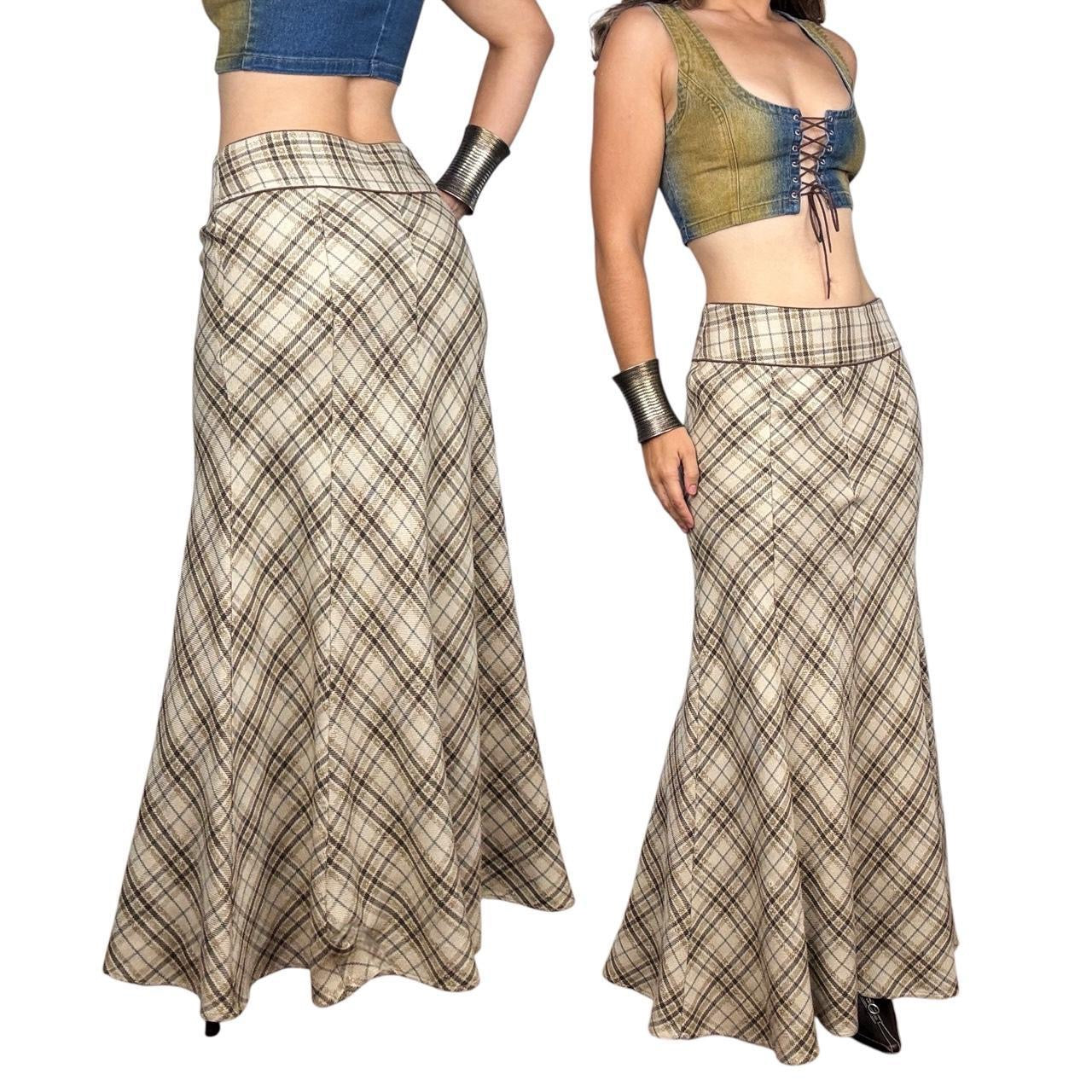 BCBG Plaid Mermaid Maxi Skirt (S)