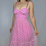 Betsey Johnson Heart Print Midi Dress (S)