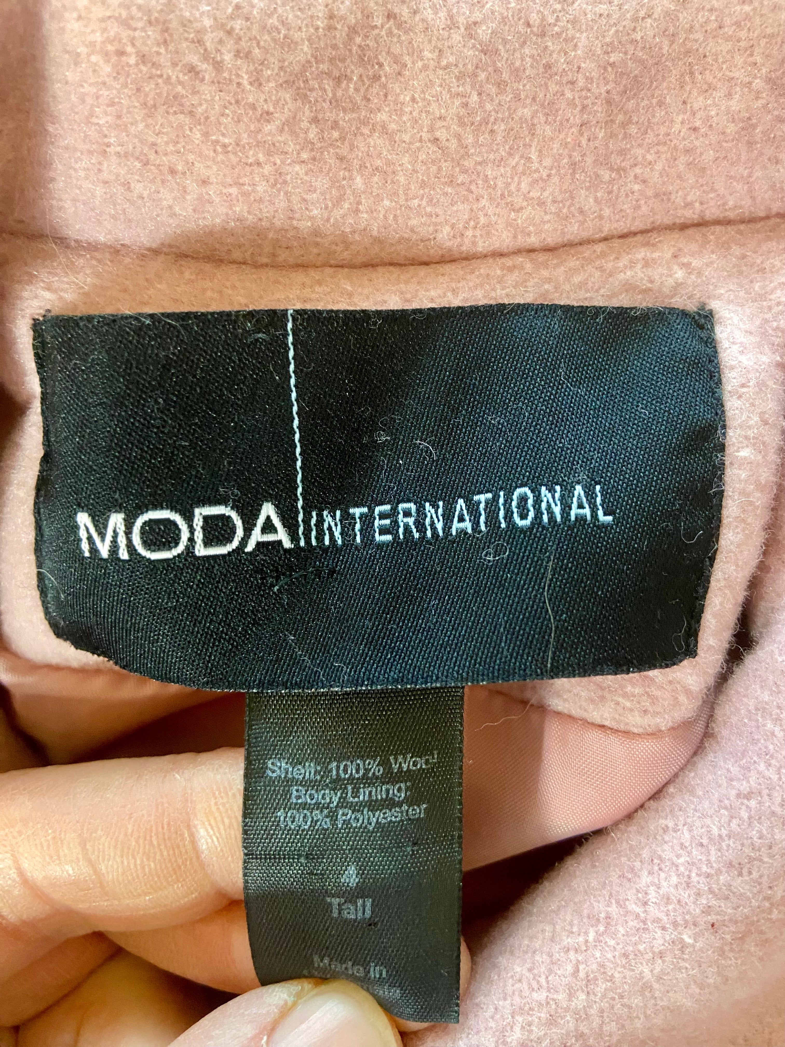 Moda International 100% wool women's pink coat