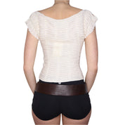 Y2K ARMANI EXCHANGE Cream Knit Top (S)