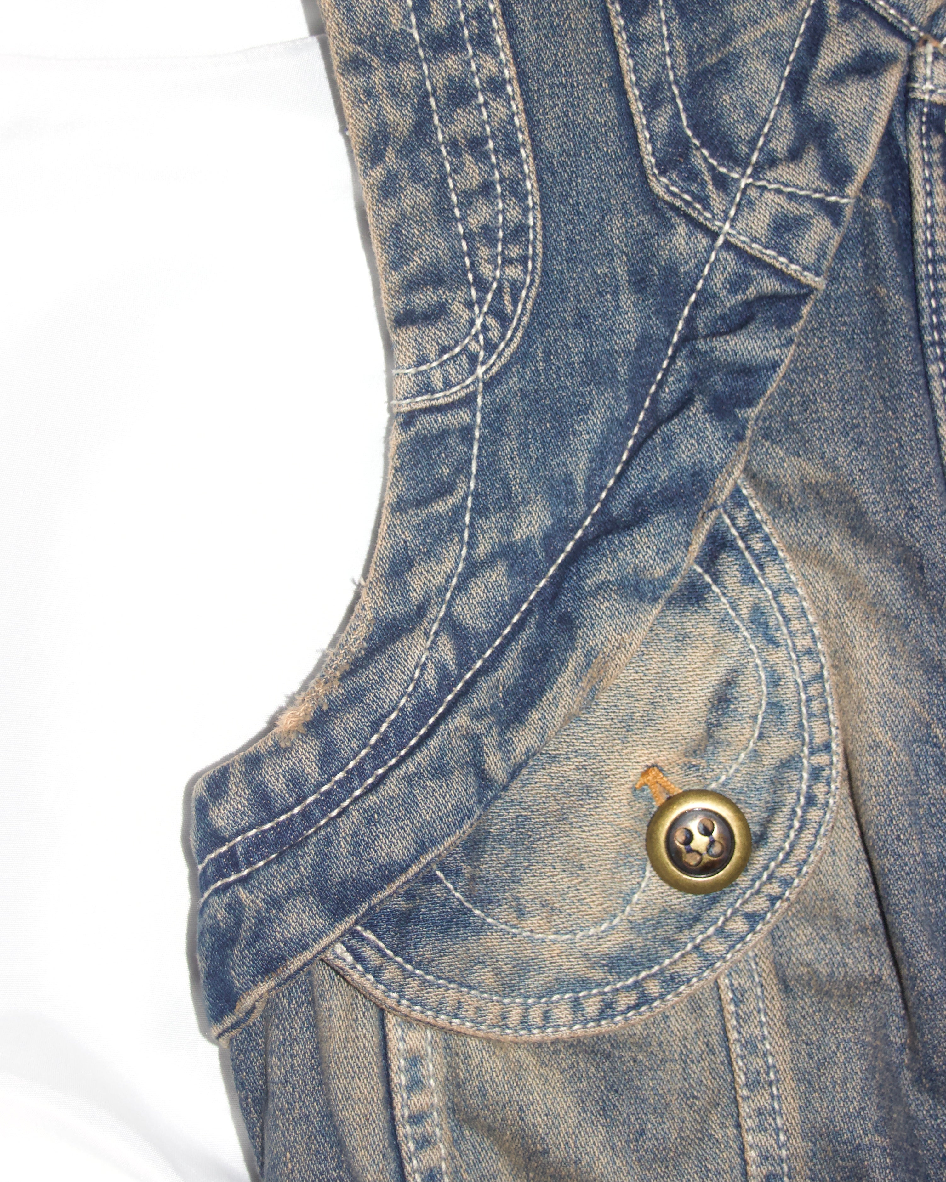 00s EDC Distressed Denim Vest (S)