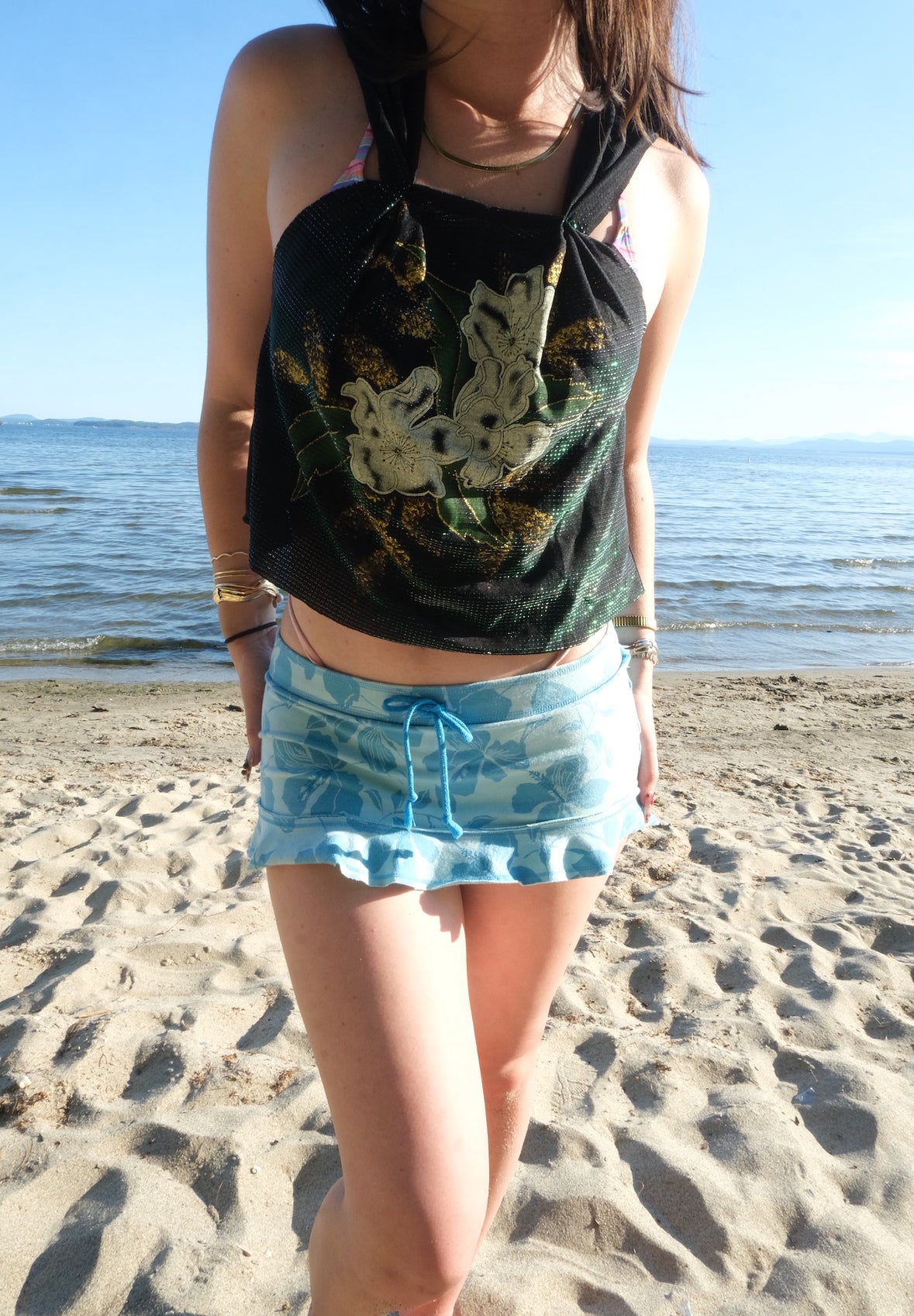 Aqua Tropical Micro Mini Skirt (S)