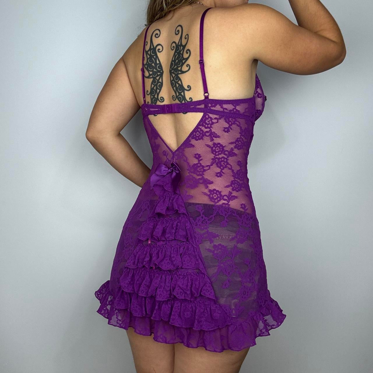 Victoria’s Secret Custom Embellished Purple Lace Slip (M)