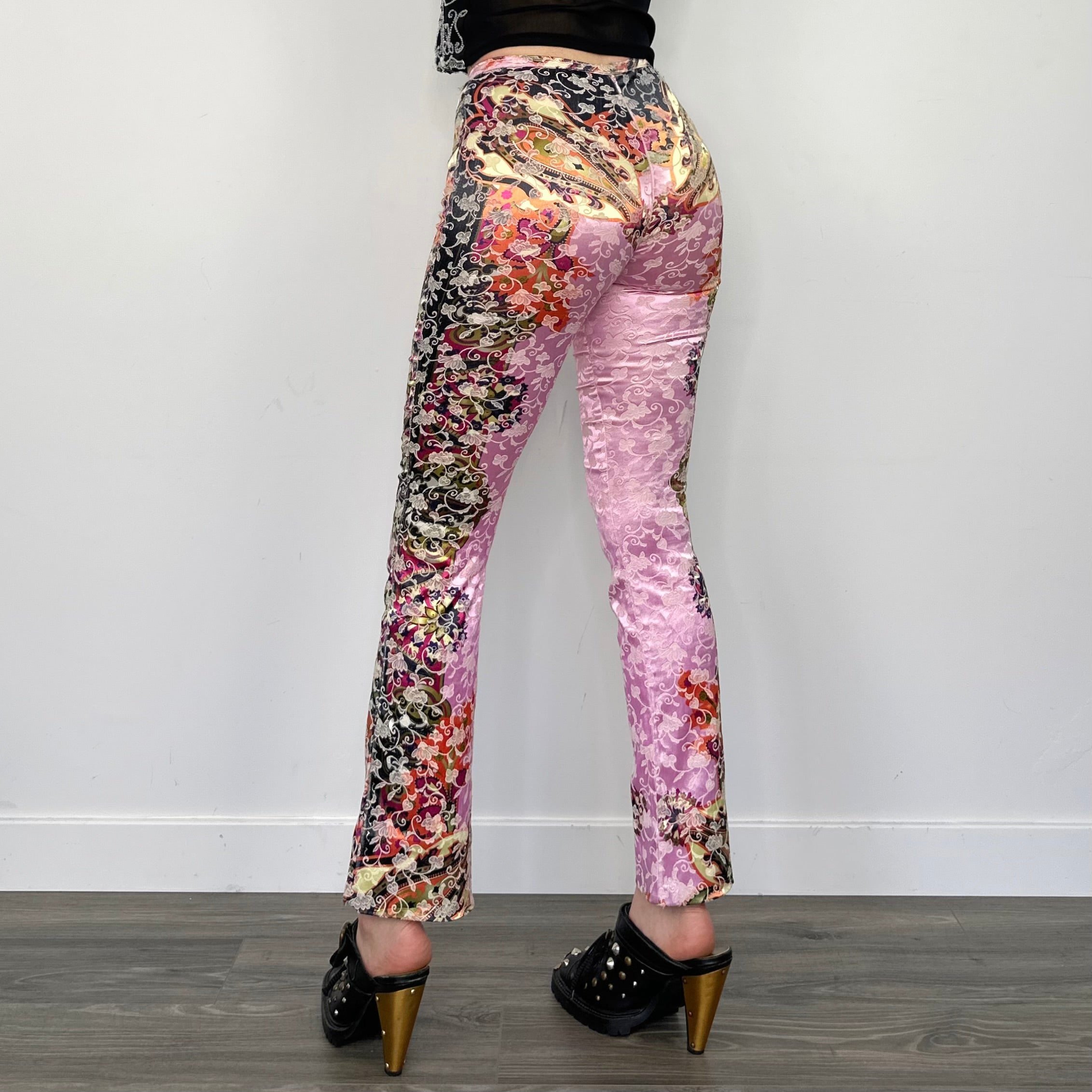 Satin Jacquard Printed Flares (XS)