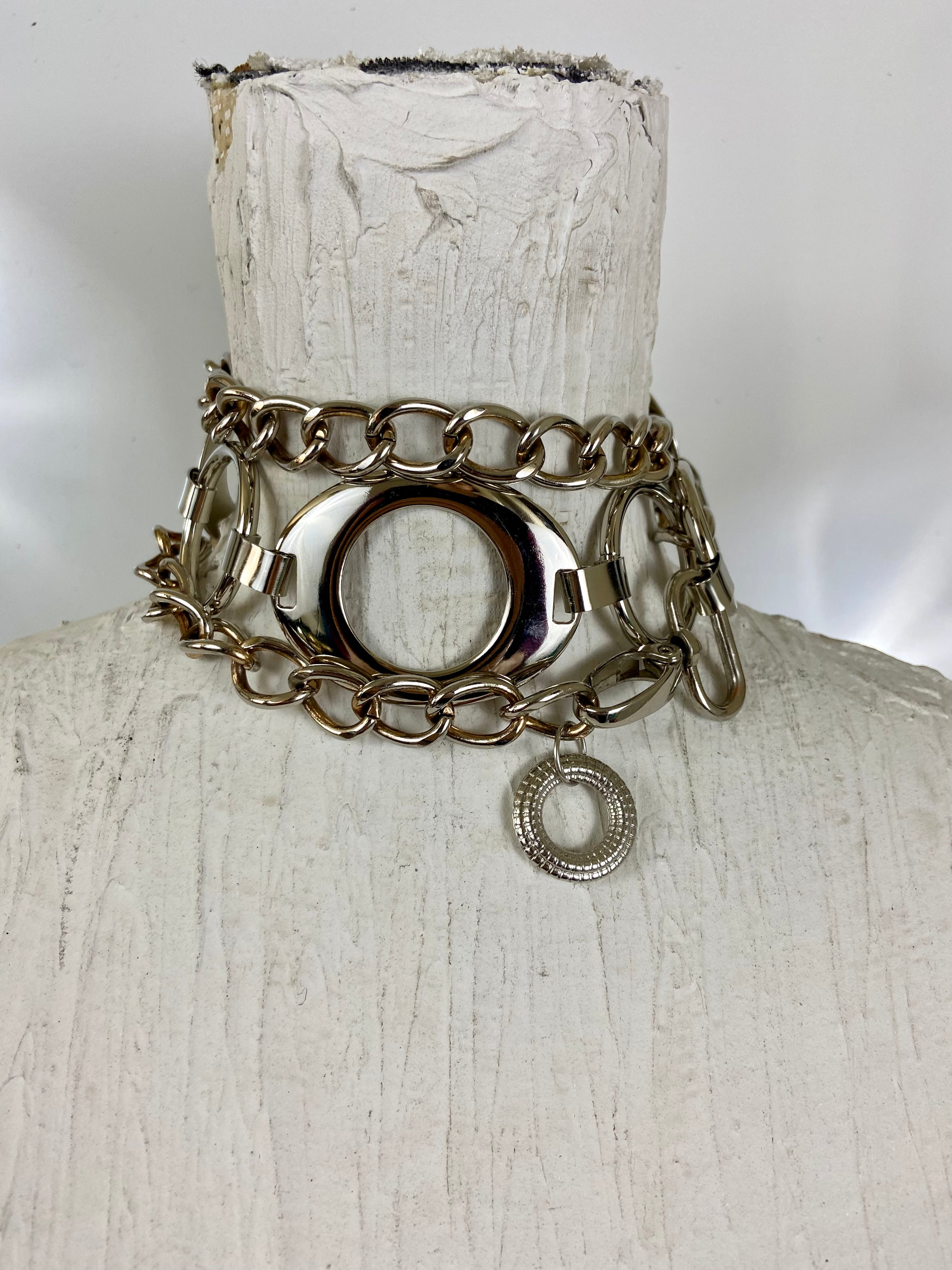 Silver shapes waist belt