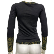 90s vintage graphic print long sleeve top (s)