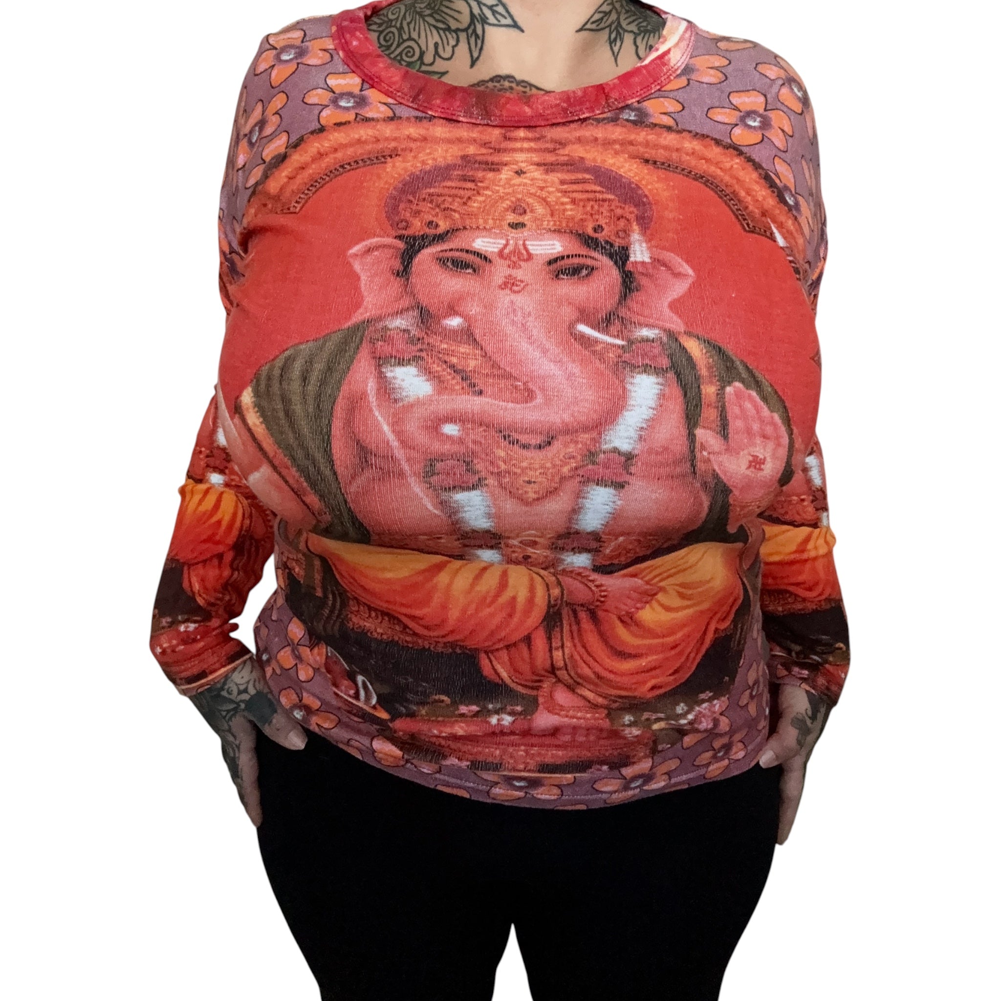 vintage AOP long-sleeve Hindu deity Lord Ganesha long sleeve (L)