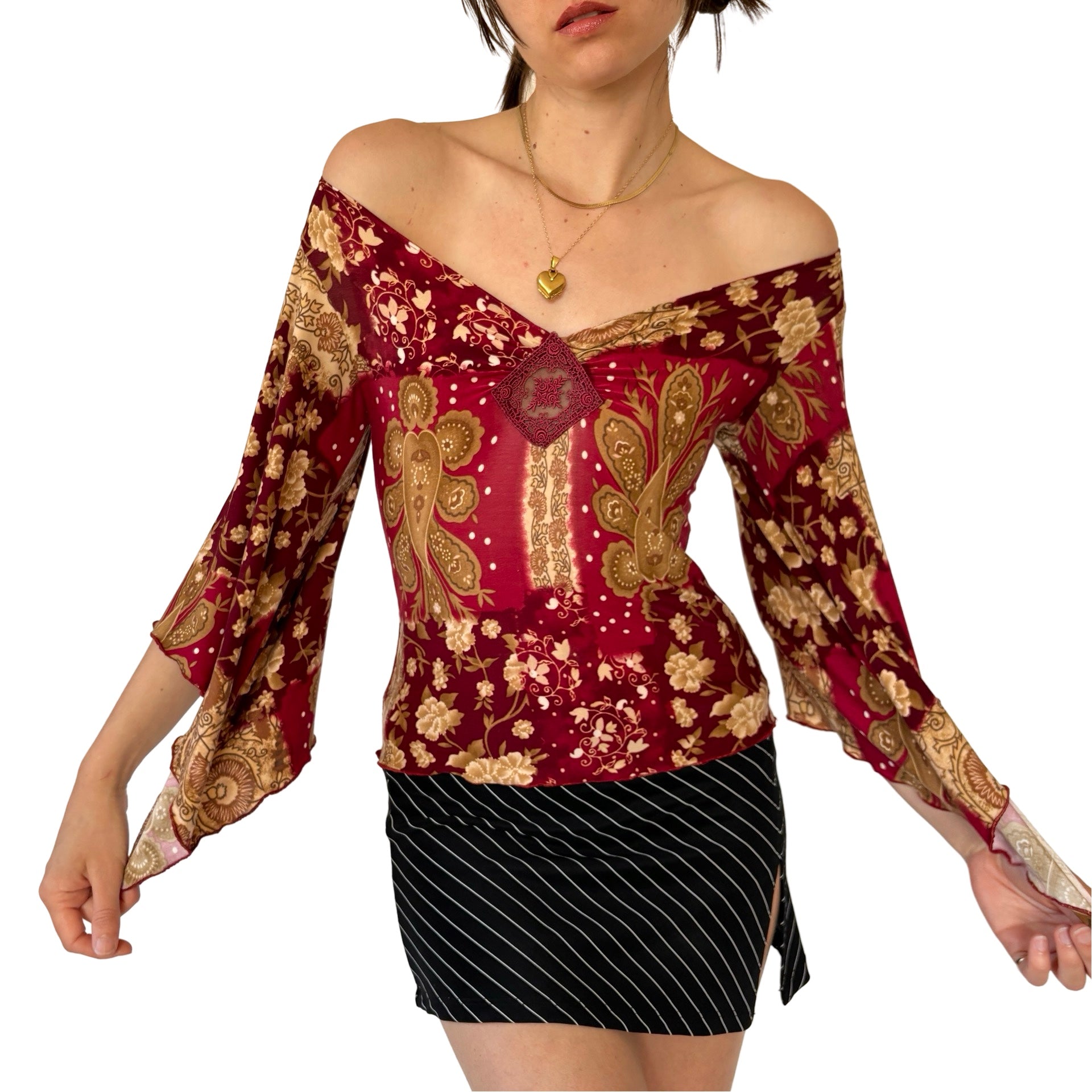 Y2K Angel Sleeve Top (XS/S)