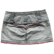 Vintage grey diesel micro mini denim skirt (S)