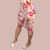 Sheer Silk Butterfly Midi Dress (S)