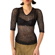 Noir Crochet Blouse (S)