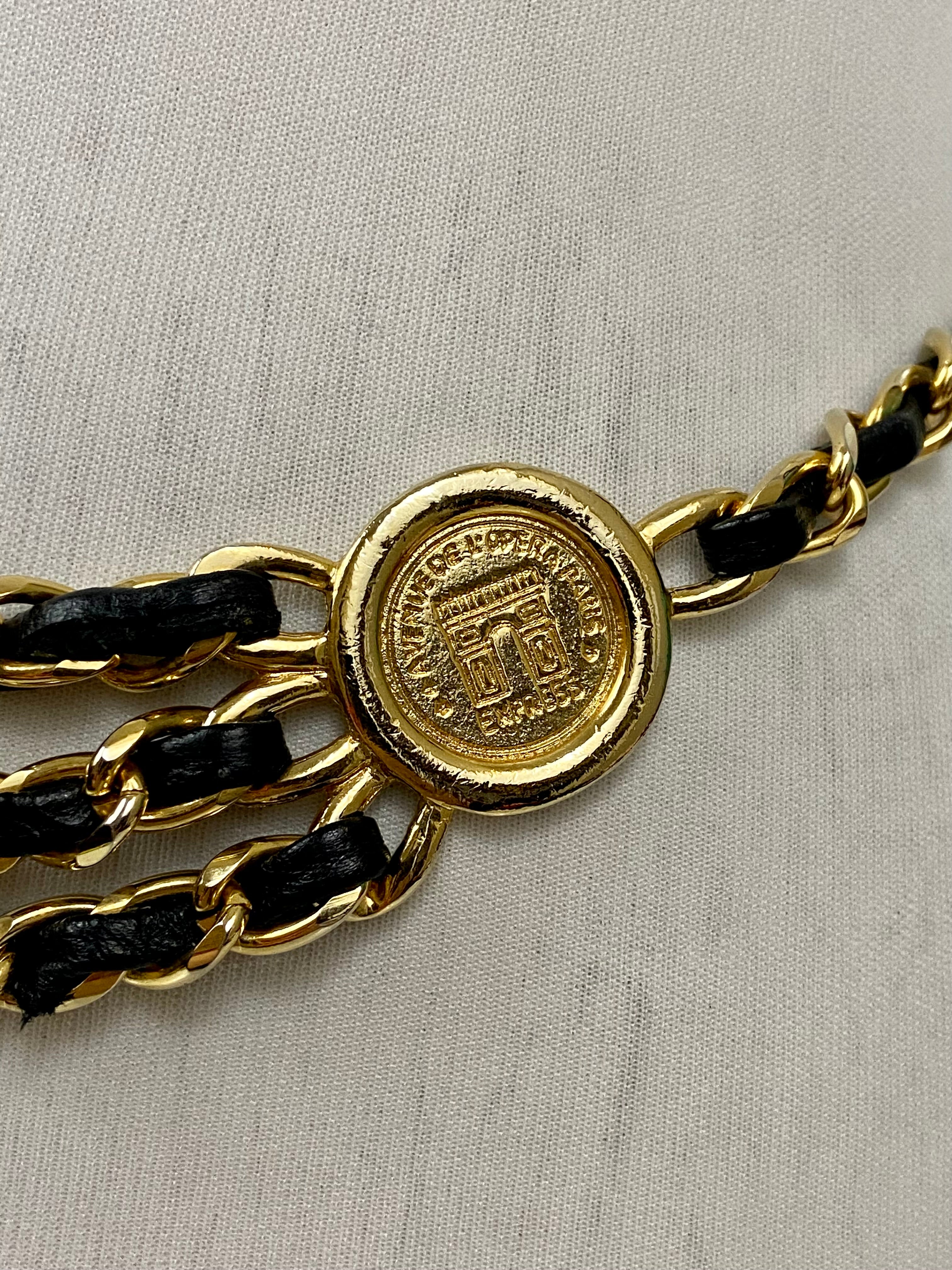 Gold &black layered waist chain belt