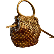 Woven leather cute purse